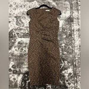 Calvin Klein Brown Textured Midi Dress